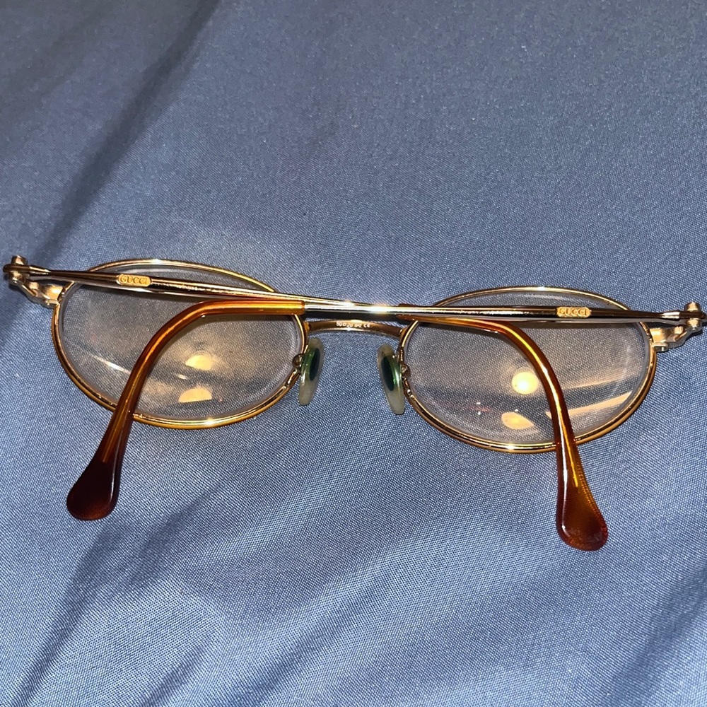 vintage gucci Gold and Brown Glasses - Picture 2 of 7